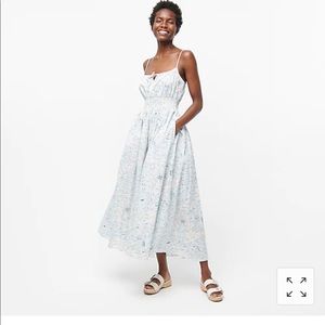 NWT J. Crew smocked-waist compass print dress